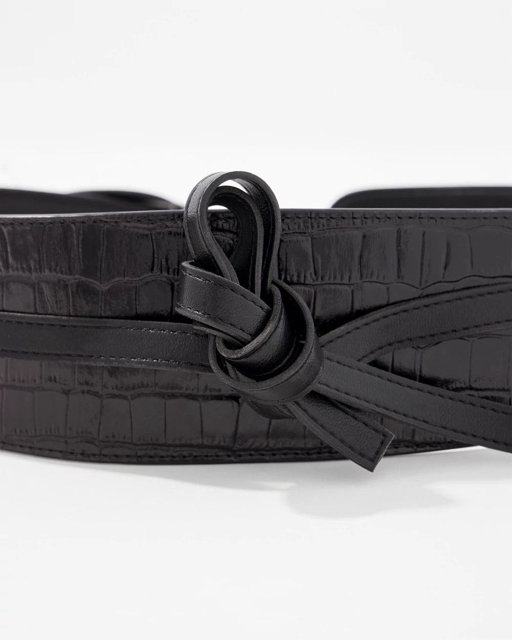 Leather Croc Obi Belt | White House Black Market